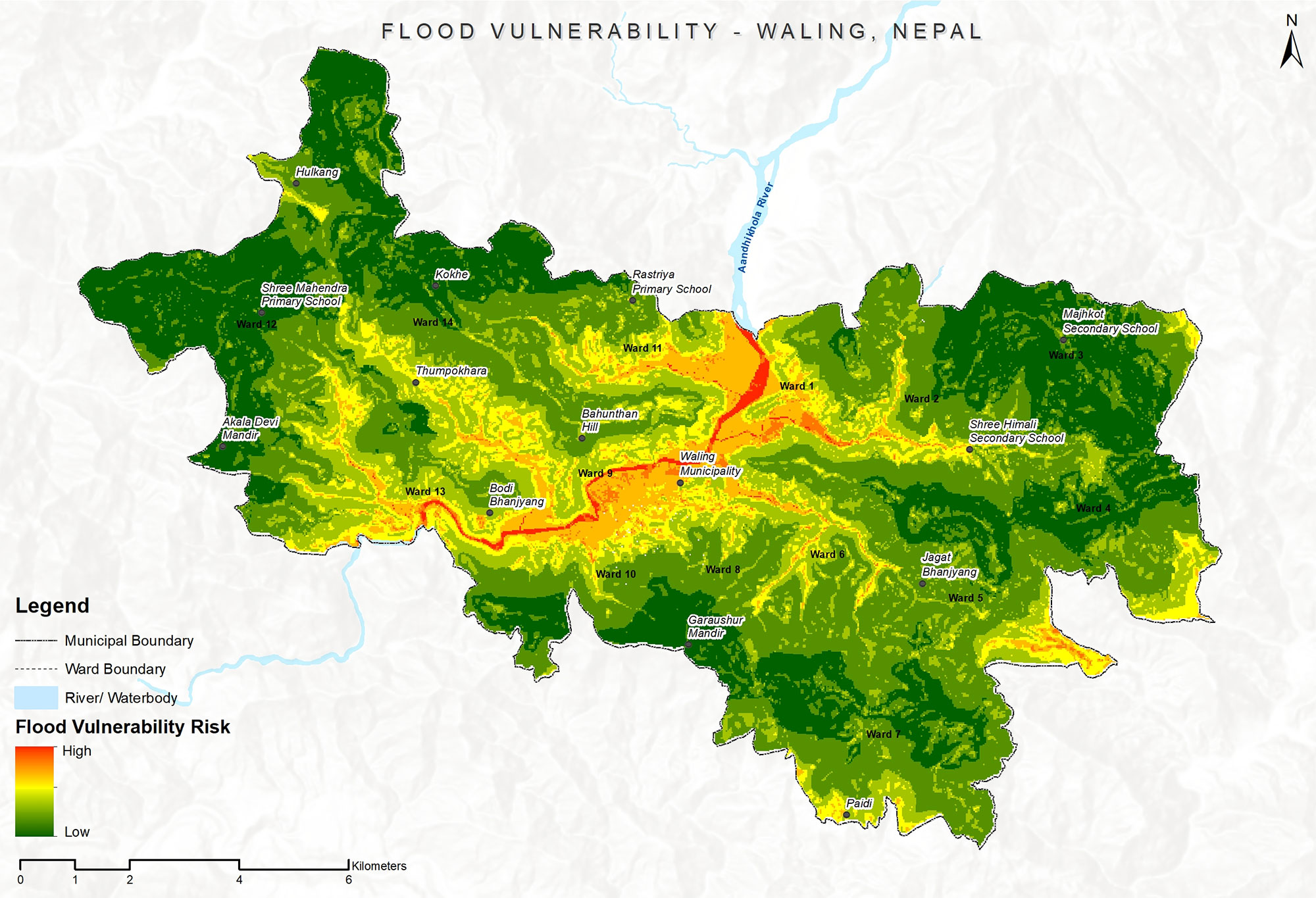 Illustration of Flood Vulnerability of Waling Municipality, Nepal