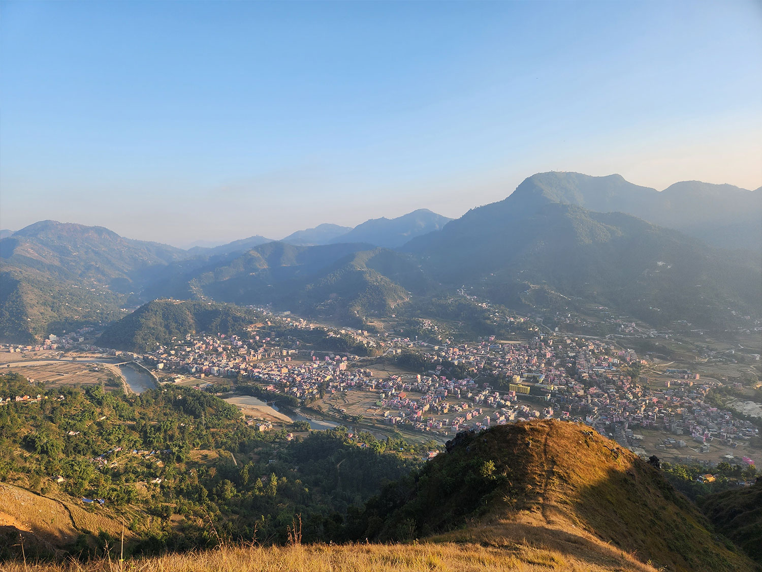 Settlements amid the varied landscapes of Waling.