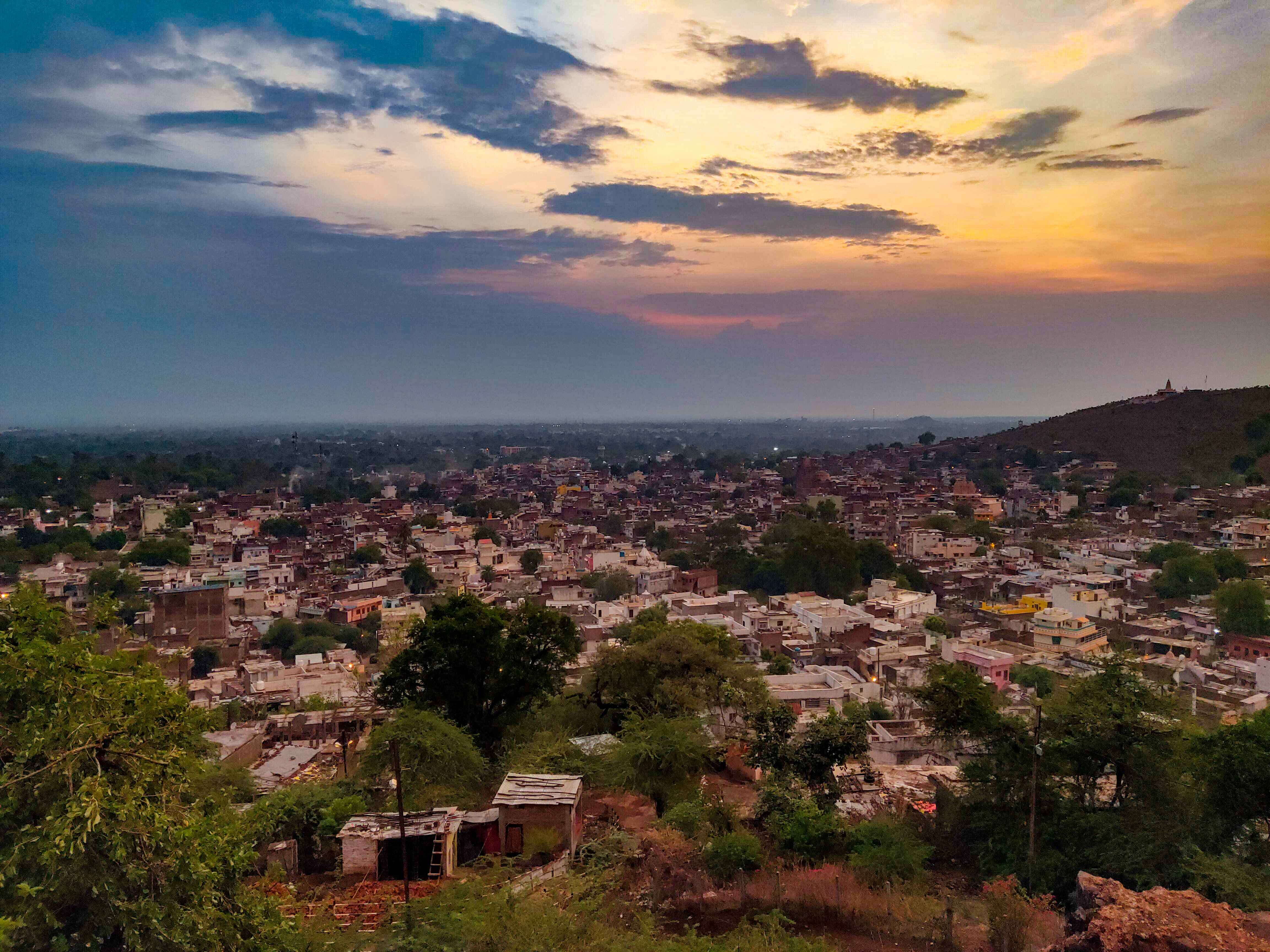 Raghogarh town and its surrounding landscape.