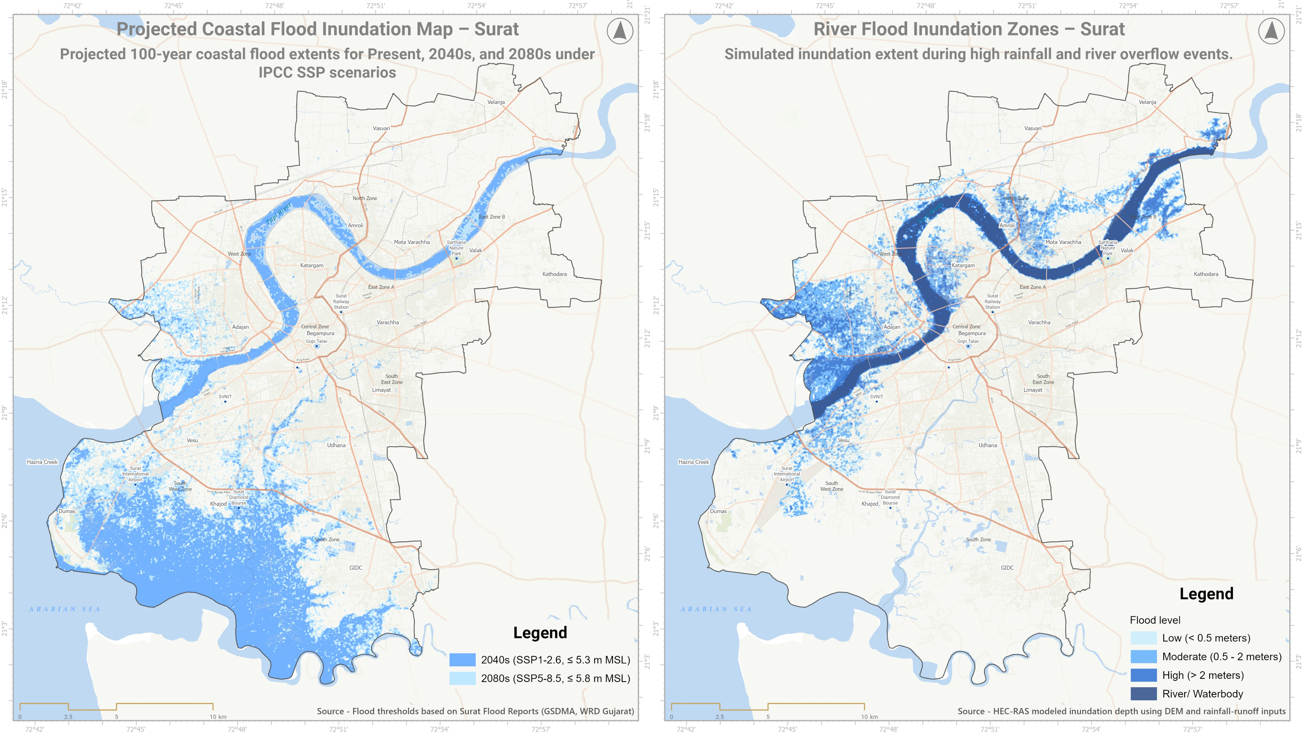 Climate risk map for Surat